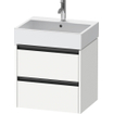 Duravit Ketho 2 wastafelonderbouwkast - 2 laden - 58.4x46x54.9cm - grepen antraciet - wit mat SW772912