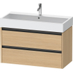 Duravit Ketho 2 wastafelonderbouwkast met 2 laden 98.4x46x54.9cm met grepen antraciet natuur eiken mat SW771782
