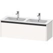 Duravit Ketho 2 wastafelonderbouwkast met 1 lade voor dubbele wastafel 128x48x44cm met greep antraciet wit supermat SW771890