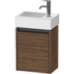 Duravit Ketho 2 wastafelonderbouwkast met 1 deur 36.4x23.8x44cm links, met greep antraciet donker noten mat SW772726