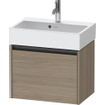 Duravit Ketho 2 wastafelonderbouwkast met 1 lade 58.4x39x44cm met greep antraciet eiken terra mat SW773029