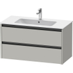 Duravit Ketho 2 wastafelonderbouwkast met 2 laden 101x48x55cm met grepen antraciet betongrijs mat SW772183
