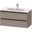 Duravit Ketho 2 wastafelonderbouwkast met 2 laden 101x48x55cm met grepen antraciet basalt mat SW771996