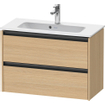 Duravit Ketho 2 wastafelonderbouwkast met 2 laden 81x39x54.9cm met grepen antraciet natuur eiken mat SW772260