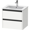 Duravit Ketho 2 wastafelonderbouwkast met 2 laden 61x48x55cm met grepen antraciet wit mat SW772344