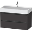 Duravit Ketho 2 wastafelonderbouwkast met 2 laden 98.4x46x54.9cm met grepen antraciet grafiet supermat SW772353