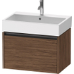 Duravit Ketho 2 wastafelonderbouwkast met 1 lade 68.4x46x44cm met greep antraciet donker noten mat SW771987