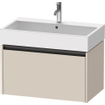 Duravit Ketho 2 wastafelonderbouwkast met 1 lade 78.4x46x44cm met greep antraciet taupe supermat SW773147