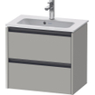 Duravit Ketho 2 wastafelonderbouwkast met 2 laden 61x39x54.9cm met grepen antraciet betongrijs mat SW772678