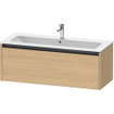 Duravit Ketho 2 wastafelonderbouwkast met 1 lade voor enkele wastafel 121x48x44cm met greep antraciet natuur eiken mat SW772760