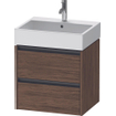 Duravit Ketho 2 wastafelonderbouwkast met 2 laden 58.4x46x54.9cm met grepen antraciet donker noten mat SW772743