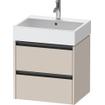 Duravit Ketho 2 wastafelonderbouwkast - 2 laden - 58.4x46x54.9cm - grepen antraciet - taupe mat SW772833