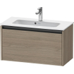 Duravit Ketho 2 wastafelonderbouwkast met 1 lade 81x39x44cm met greep antraciet eiken terra mat SW771789