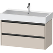 Duravit Ketho 2 wastafelonderbouwkast met 2 laden 98.4x46x54.9cm met grepen antraciet taupe mat SW772283
