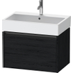 Duravit Ketho 2 wastafelonderbouwkast met 1 lade 68.4x46x44cm met greep antraciet eiken zwart mat SW772026