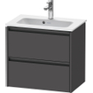 Duravit Ketho 2 wastafelonderbouwkast met 2 laden 61x39x54.9cm met grepen antraciet grafiet mat SW772998