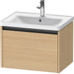 Duravit Ketho 2 wastafelonderbouwkast met 1 lade 63.4x45.5x44cm met greep antraciet natuur eiken mat SW772269