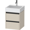 Duravit Ketho 2 wastafelonderbouwkast - 2 laden - 48.4x46x54.9cm - grepen antraciet - taupe supermat SW772440