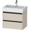 Duravit Ketho 2 wastafelonderbouwkast met 2 laden 68.4x46x54.9cm met grepen antraciet taupe supermat SW771934