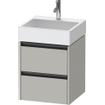 Duravit Ketho 2 wastafelonderbouwkast - 2 laden - 48.4x46x54.9cm - grepen antraciet - betongrijs mat SW771823
