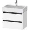 Duravit Ketho 2 wastafelonderbouwkast met 2 laden 68.4x46x54.9cm met grepen antraciet wit mat SW771846