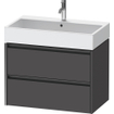 Duravit Ketho 2 wastafelonderbouwkast met 2 laden 78.4x46x54.9cm met grepen antraciet grafiet mat SW773003
