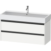 Duravit Ketho 2 wastafelonderbouwkast met 2 laden voor enkele wastafel 118.4x46x54.9cm met grepen antraciet wit mat SW772915