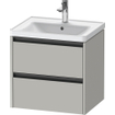 Duravit Ketho 2 Wastafelonderkast - 2 laden - 58.4x45.5x54.9cm - grepen antraciet - betongrijs mat SW772669