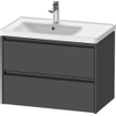 Duravit Ketho 2 wastafelonderbouwkast met 2 laden voor waskom links 78.4x45.5x54.9cm met grepen antraciet grafiet mat SW773007