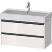 Duravit Ketho 2 wastafelonderbouwkast met 2 laden 98.4x46x54.9cm met grepen antraciet hoogglans wit SW771900