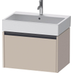 Duravit Ketho 2 wastafelonderbouwkast met 1 lade 68.4x46x44cm met greep antraciet taupe supermat SW772433