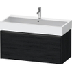 Duravit Ketho 2 wastafelonderbouwkast met 1 lade 98.4x46x44cm met greep antraciet eiken zwart mat SW772276