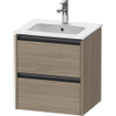 Duravit Ketho.2 wastafelonderkast 51x42x54.9cm geschikt voor 1 waskom Spaanplaat Eiken (terra) Mat SW773037