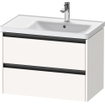 Duravit Ketho 2 wastafelonderbouwkast met 2 laden voor waskom rechts 78.4x45.5x54.9cm met grepen antraciet wit supermat SW772259