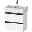 Duravit Ketho 2 Wastafelonderkast - 2 laden - 58.4x39x54.9cm - grepen antraciet - wit mat SW773048