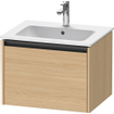 Duravit Ketho 2 wastafelonderbouwkast met 1 lade 61x48x44cm met greep antraciet natuur eiken mat SW772235