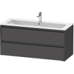 Duravit Ketho 2 wastafelonderbouwkast met 2 laden voor enkele wastafel 121x48x55cm met grepen antraciet grafiet mat SW773142