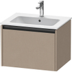 Duravit Ketho 2 wastafelonderbouwkast met 1 lade 61x48x44cm met greep antraciet Linnen mat SW773055