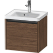 Duravit Ketho 2 wastafelonderbouwkast met 1 lade 48.4x37.5x44cm met greep antraciet donker noten mat SW771805