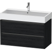 Duravit Ketho 2 wastafelonderbouwkast met 2 laden 98.4x46x54.9cm met grepen antraciet eiken zwart mat SW772007