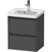 Duravit Ketho 2 Wastafelonderkast - 2 laden - 48.4x37.5x54.9cm - grepen antraciet - grafiet mat SW772439