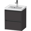 Duravit Ketho 2 wastafelonderbouwkast met 2 laden 48.4x37.5x54.9cm met grepen antraciet grafiet supermat SW771803