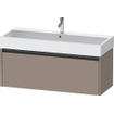 Duravit Ketho 2 wastafelonderbouwkast met 1 lade voor enkele wastafel 118.4x46x44cm met greep antraciet basalt mat SW772700