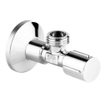 GROHE hoekstopkraan buitendraad met teflon dichtingsring 1/2 x1/2 met metalen greep chroom SW32006