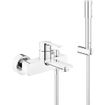 GROHE Lineare New badkraan met omstel en koppelingen met handdouche Sena met wanddouchehouder en doucheslang 150cm chroom SW97557