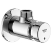 GROHE Euroeco Cosmopolitan S douchekraan zelfsluitend 1/2 blauw/rood chroom 0441905