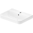 Duravit HappyD 2 Plus opbouwwastafel met kraangat met overloop 60x46cm met keramisch push-open ventiel wit SW297030