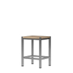 Looox Wood collection douche stool 35x30x45 met frame RVS geborsteld eiken RVS geborsteld SW73173