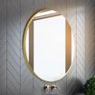Looox Mirror collection Mirror Gold Line Round ronde spiegel - 80cm - mat goud SW405075