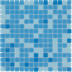 The Mosaic Factory Amsterdam mozaïektegel - 32.2x32.2cm - wand en vloertegel - Vierkant - Glas Blue mix Mat SW62127